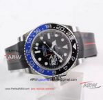Perfect Replica Rolex GMT Master II 40mm Watch Blue Black Ceramic Rubber B Strap